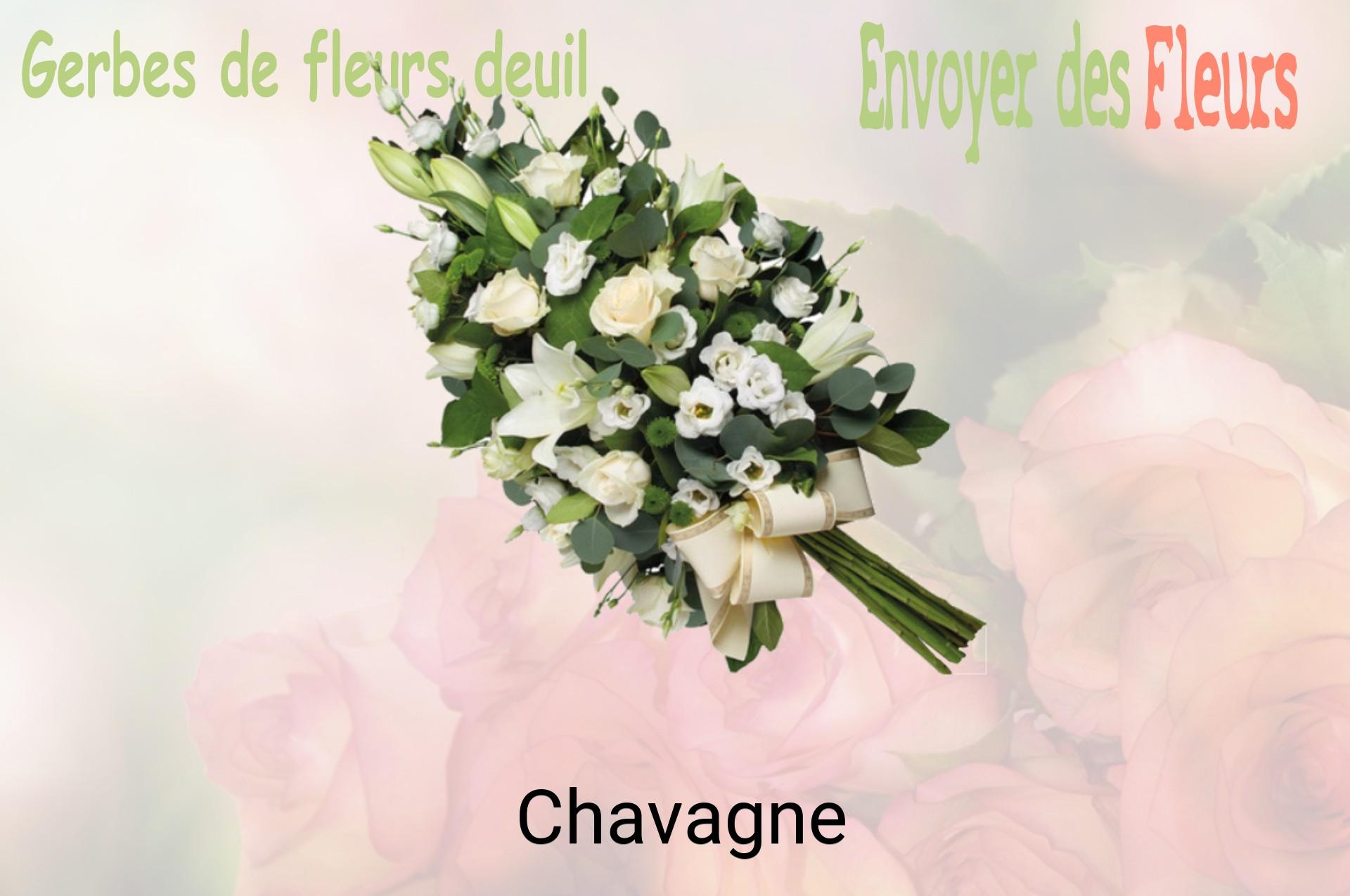 Gerbe de fleurs de deuil livrée à Chavagne